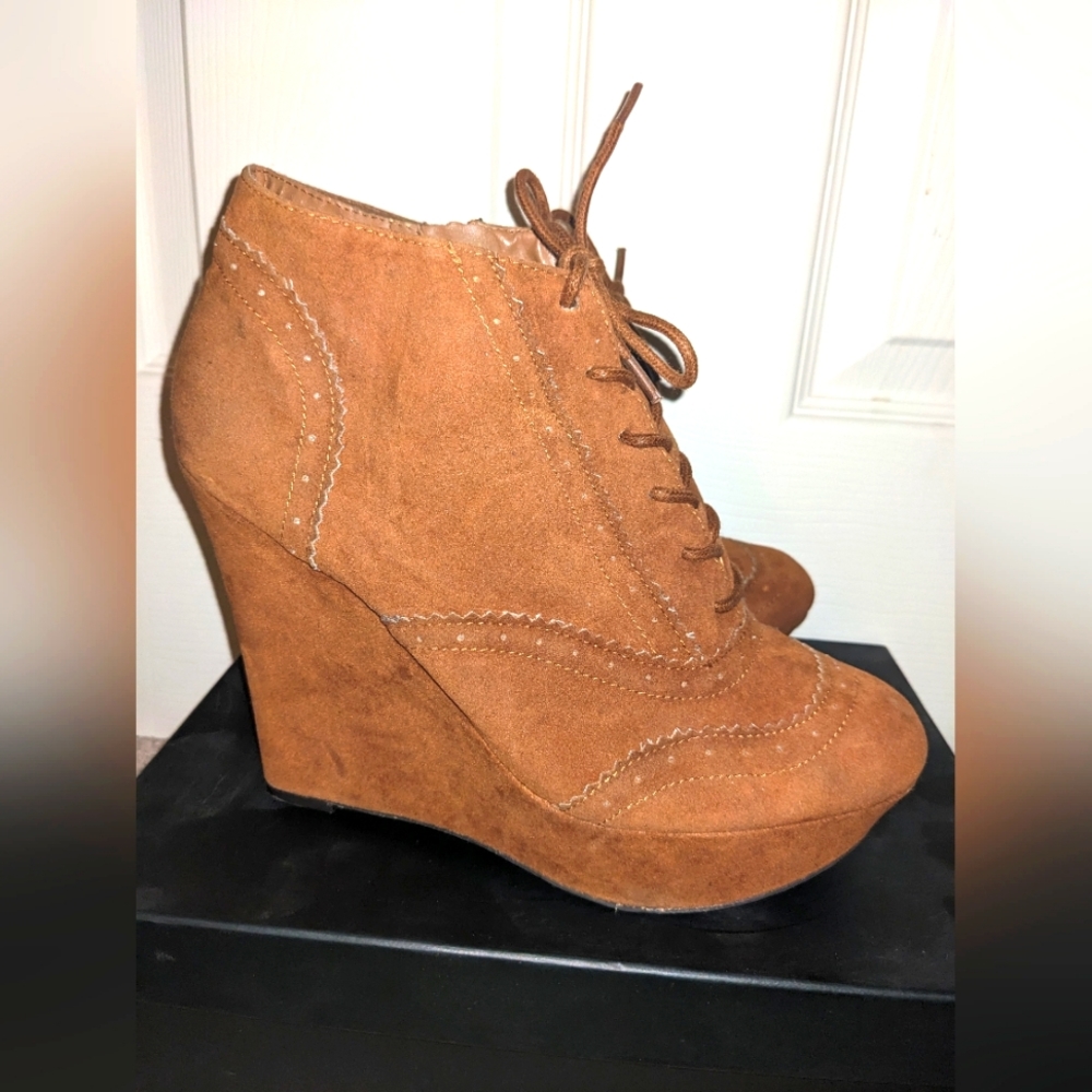 Rust Platform Wedge Bootie 10 - Picture 5 of 7